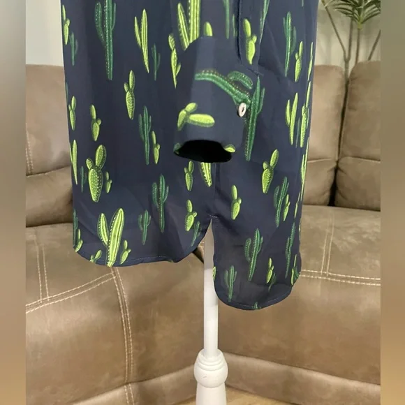 NWT Randoms Boutique Navy Blue Cactus Print Shift Dress Sz M Nashville Country - Picture 6 of 10